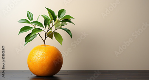 Portrait of tangerine. Ideal for your designs, banners or advertising graphics.