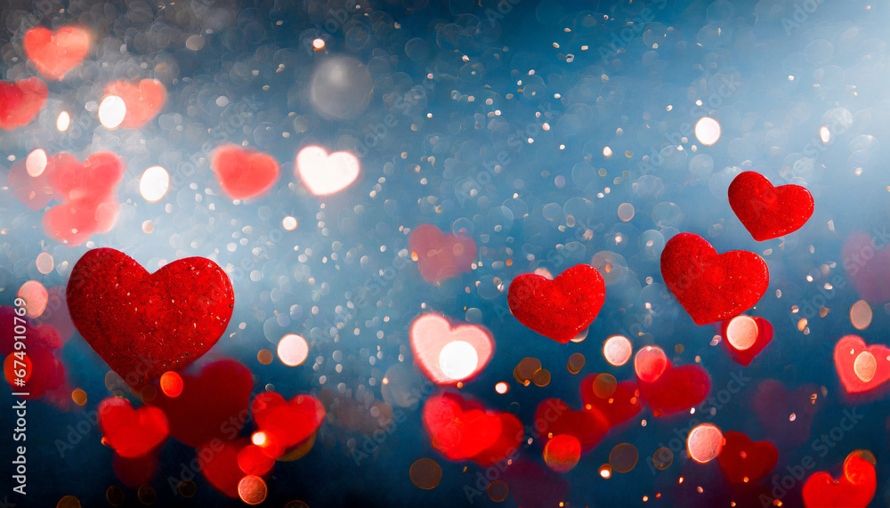 Valentine's day background with red hearts
