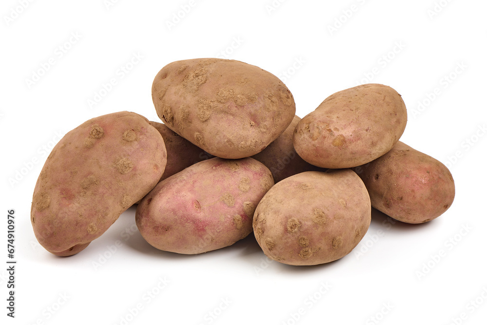 Unwashed potatoes, isolated on white background. Unwashed potatoes, isolated on white background.
