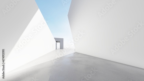 3d rendering architecture background building geometric shape