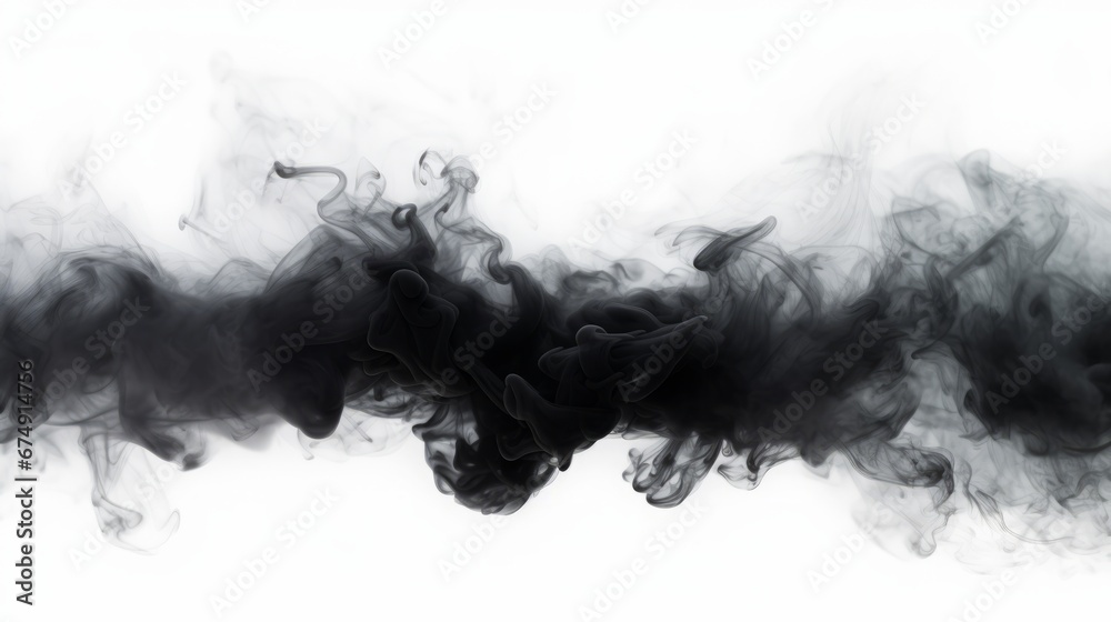 black smoke on white background. black smoke on white background.