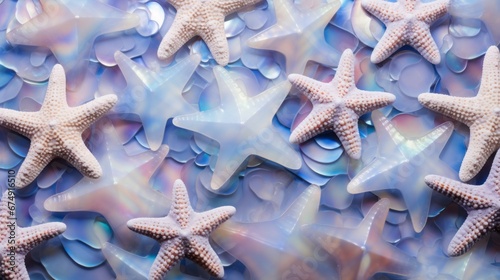 many starfish background.
