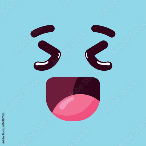 Isolated cute happy facial expression Vector