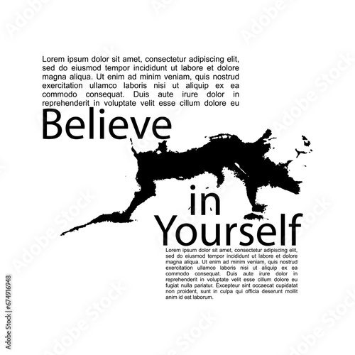 geometric art line brush alphabet believe in yourself slogan writing pattern abstract texture background design print