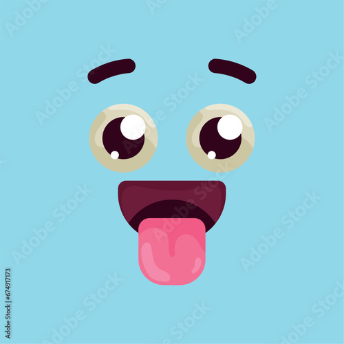Isolated cute happy facial expression Vector