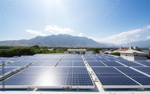 Solar panels on the roof of...