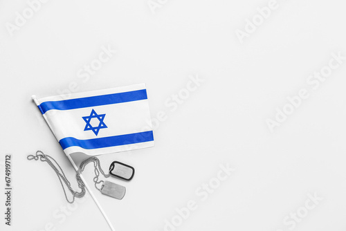 Flag of Israel with dog tag...