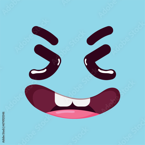 Isolated cute happy facial expression Vector