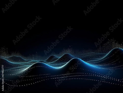 Abstract sci-fi blue background, business concept of digital future., AI