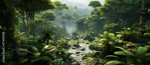 Beautiful jungle, hyper realistic natural photo