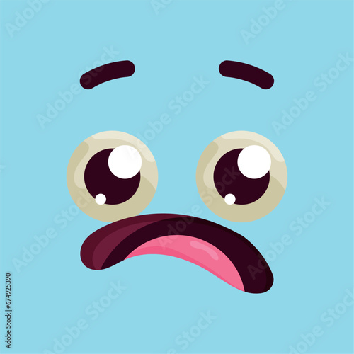 Isolated cute surprised facial expression Vector
