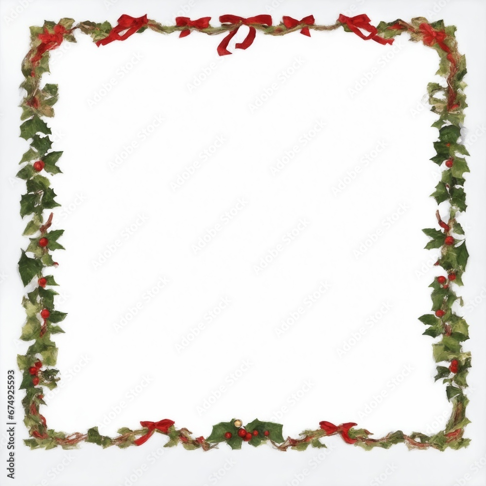 Christmas border frame white background