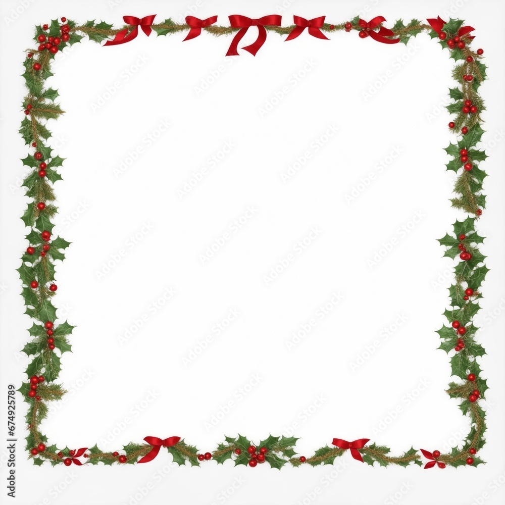 Christmas border frame white background