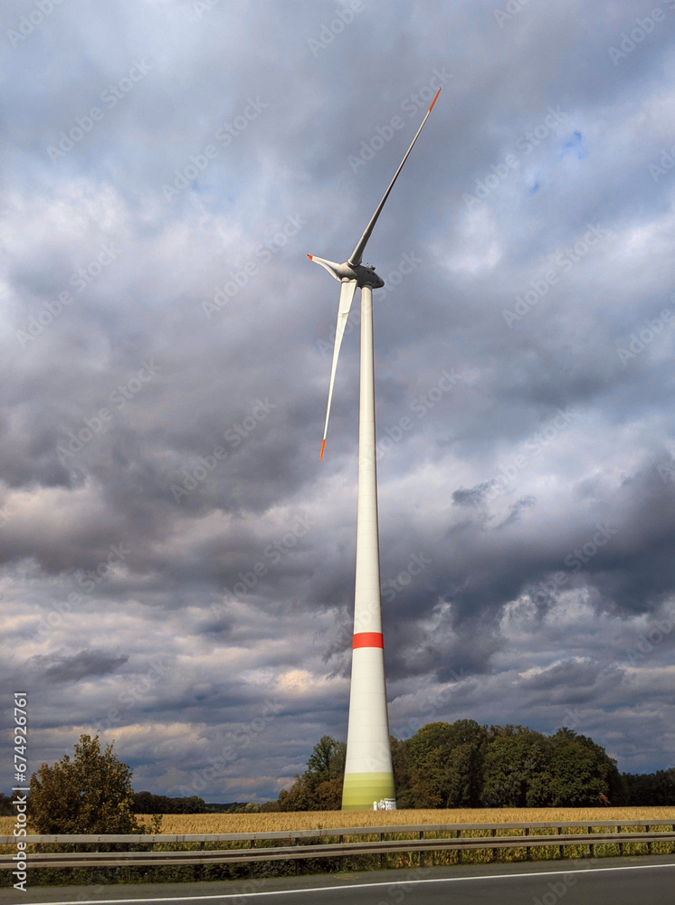 Wind generators in a field in Germany Wind generators in a field in Germany