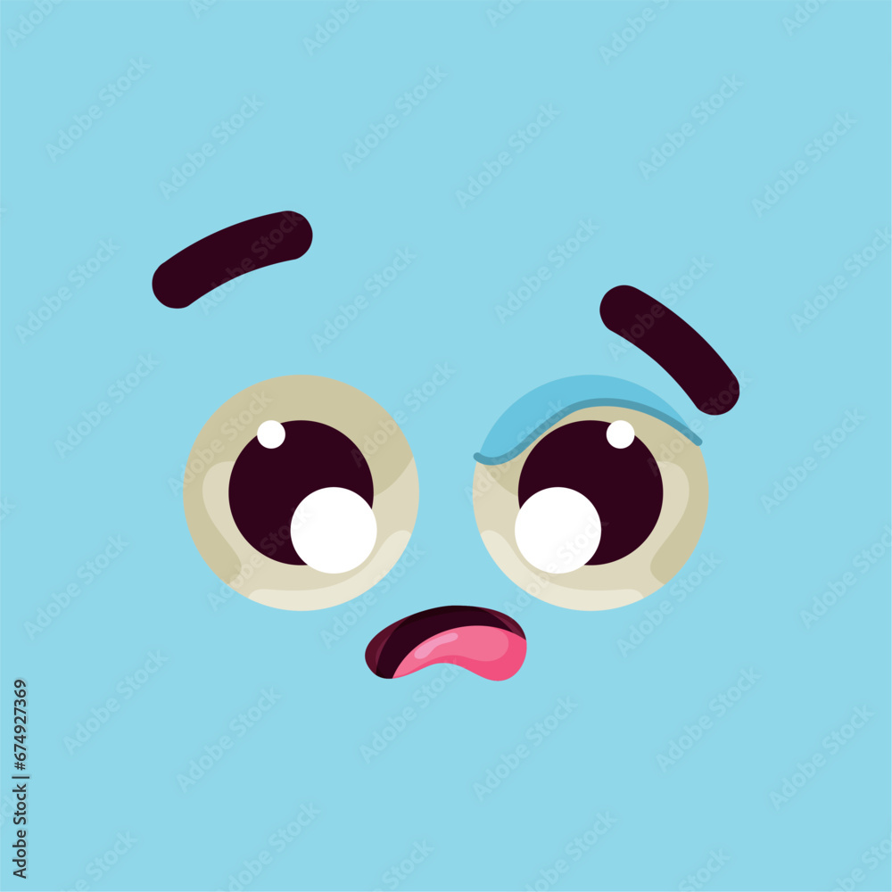 Isolated cute in shock facial expression Vector Isolated cute in shock facial expression Vector