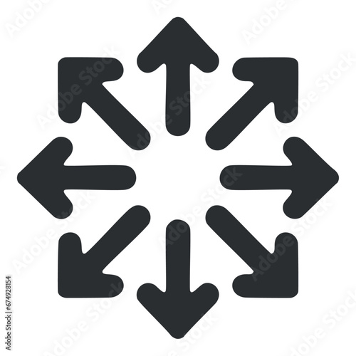 Arrows away from the centre