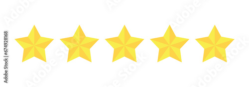Five stars customer product rating review flat icon for apps and websites