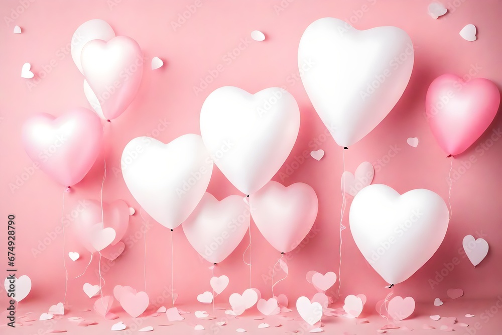 pink background with hearts and flowers