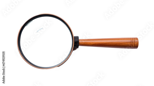 magnifying glass isolated against transparent background photo