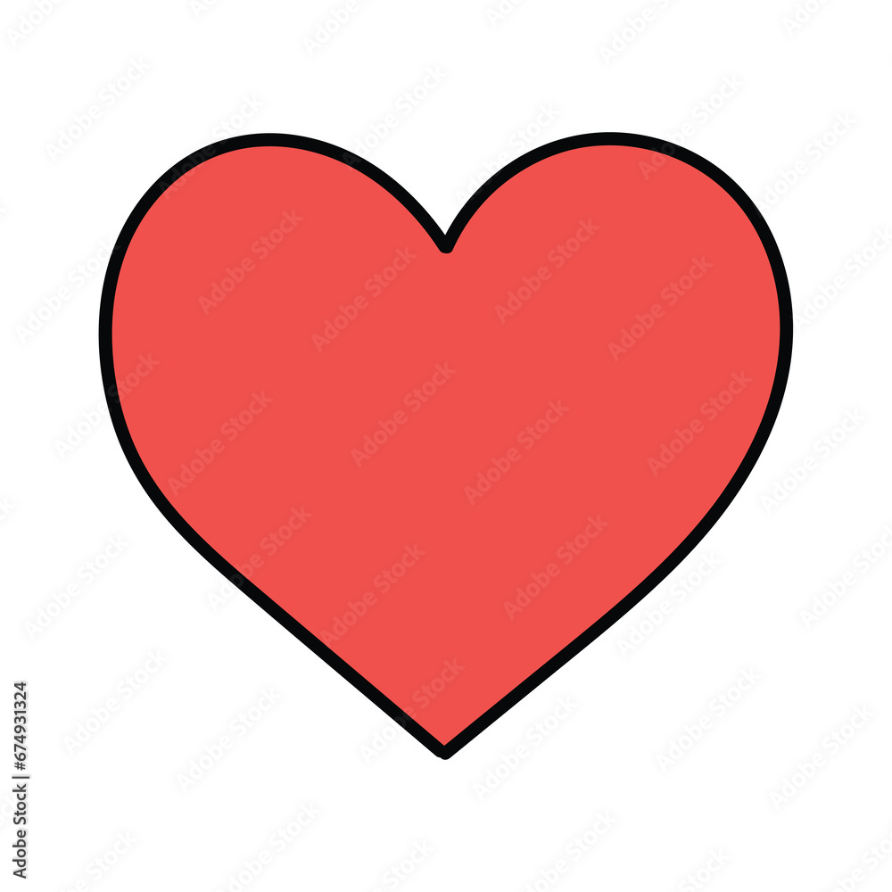 Hand-drawn cartoon doodle heart icon on a white background.