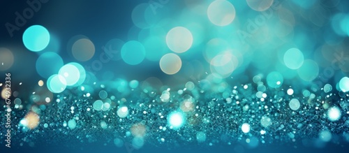 Cyan color abstract christmas themed background photo