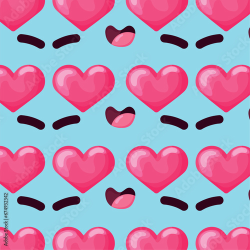 Seamless pattern background with facial expression Vector