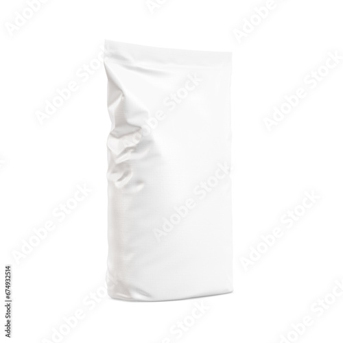 a blank Polypropylene Bag with Powder isolated on a white background