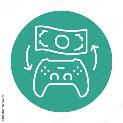 Gamefi exchange color line icon. Digital crypto art.