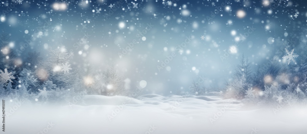 Snow bokeh christmas white landscape background Snow bokeh christmas white landscape background