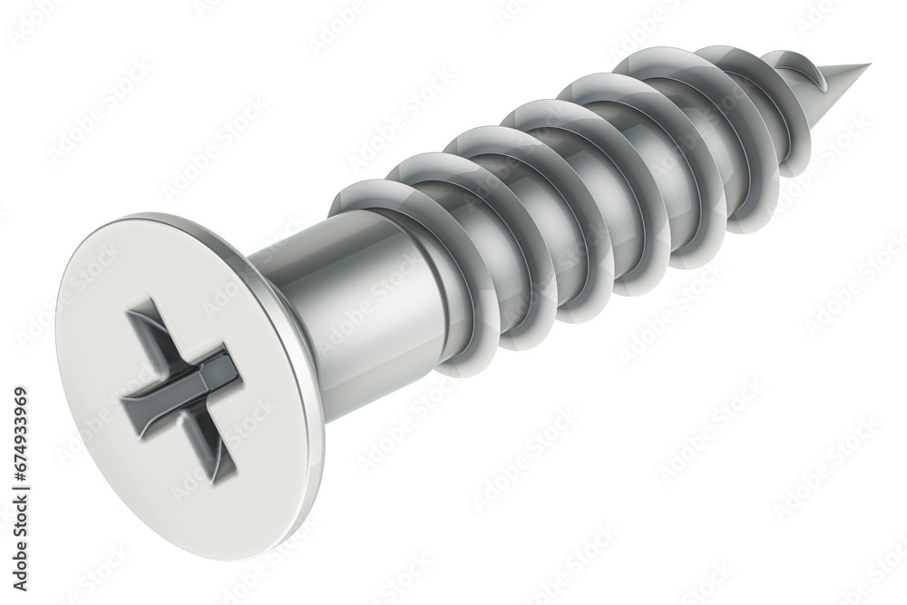 Screw, 3D rendering isolated on transparent background Screw, 3D rendering isolated on transparent background