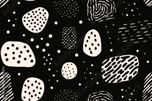 trendy fashionable black and white seamless abstract pattern background