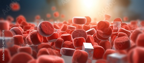 Its all in the blood. Microscopic view of red blood cells in the human body. #674933976