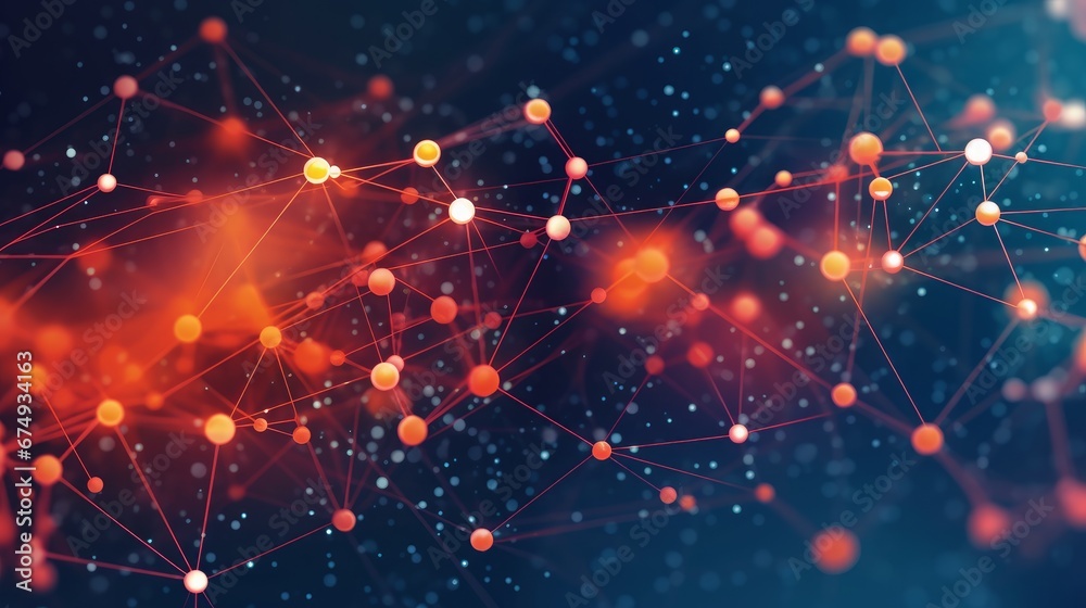 Obraz premium Abstract graphic of interconnected dots symbolizing AI generated illustration