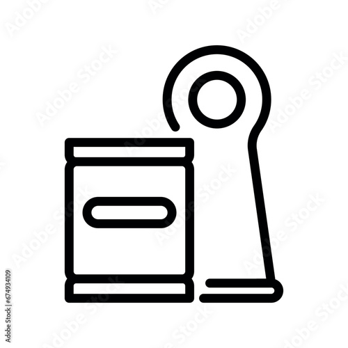 Erection ring black line icon. Pictogram for web page