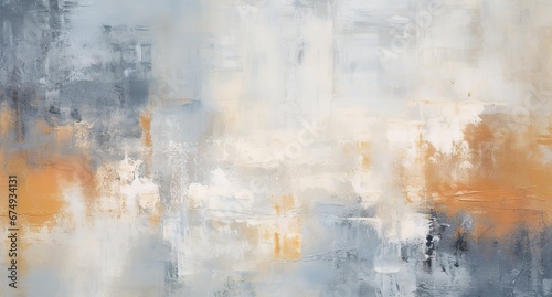 abstract modern painting, paint strokes. grey, white, beige and black colors
