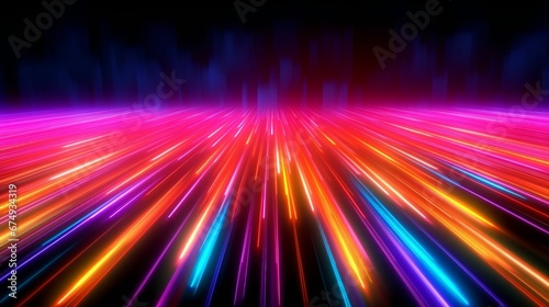 Colorful neon speed light lines background Fibeop AI generated illustration