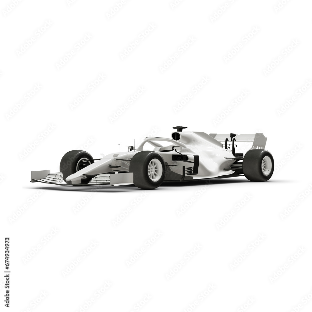 a image of a Racing Car isolated on a white background