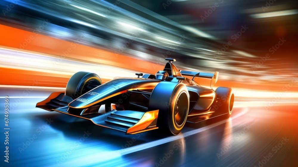 Racing caat high speed Raceon a racing capass  AI generated illustration