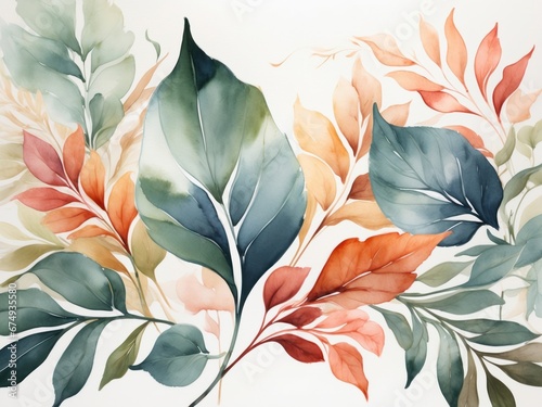 patern leaf, water color, abstract background