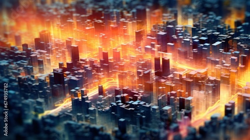 A blurred abstract image of a city map creating AI generated illustration