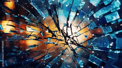 A blurred abstract image of a shattered glass AI generated illustration