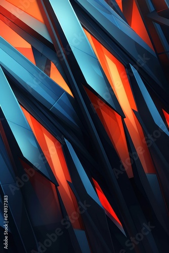 A futuristic abstract with sharp lines and angles AI generated illustration