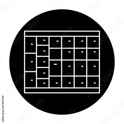 Post office in black line icon. Self service machine