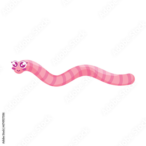 Isolated cute worm insect character Vector