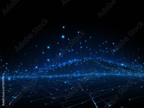 Abstract sci-fi blue background, business concept of digital future., AI