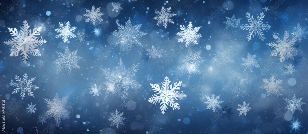 Blue snowflakes christmas background