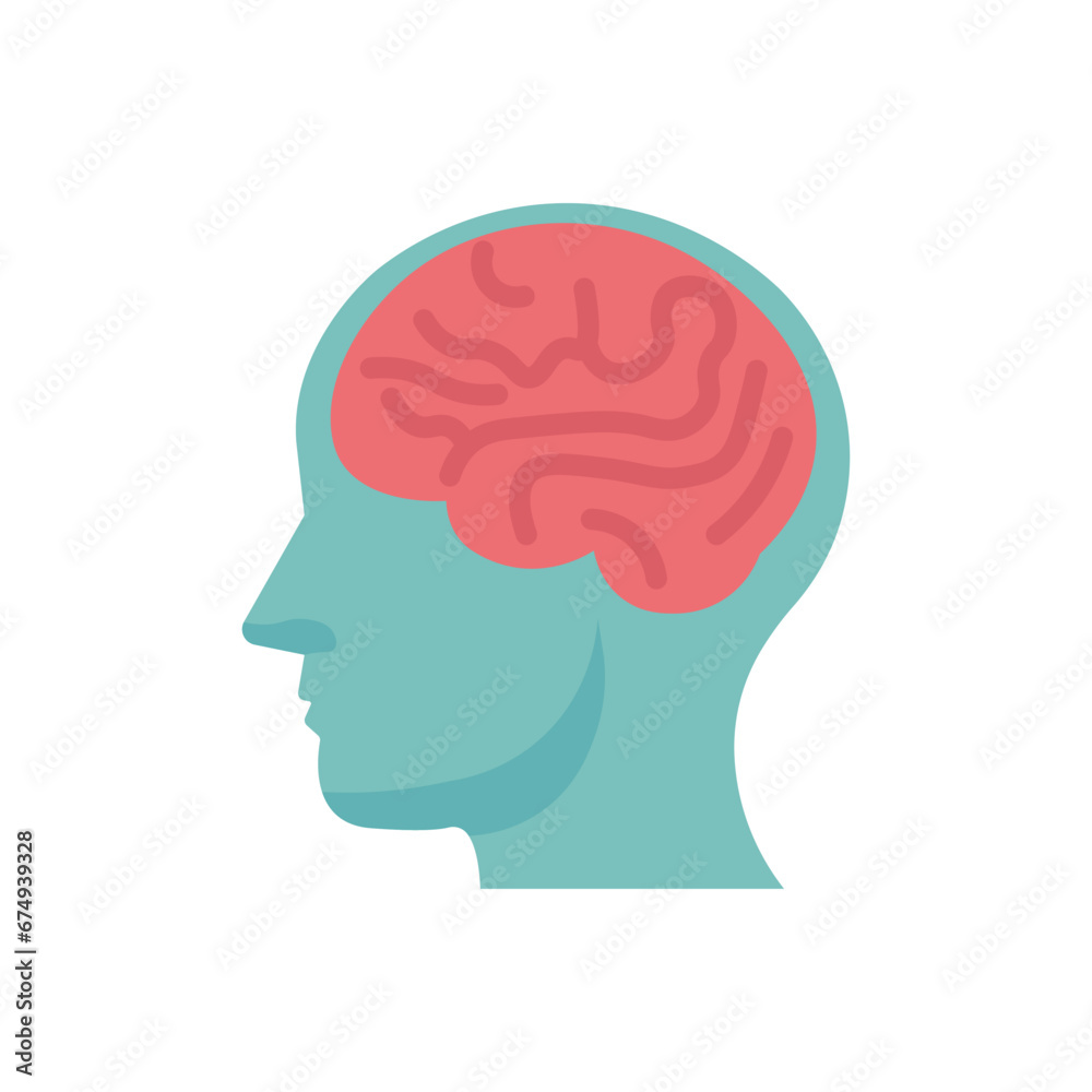 Human head with brain. Neurology. Vector illustration Human head with brain. Neurology. Vector illustration