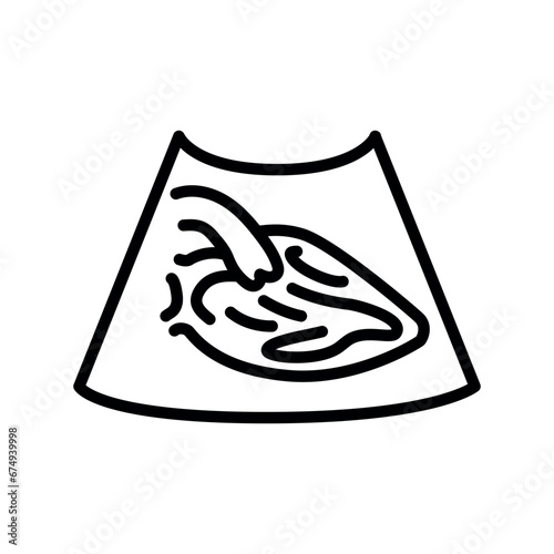 Heart ultrasound black line illustration