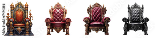Throne chair  Hyperrealistic Highly Detailed Isolated On Transparent Background Png File © Wander Taste