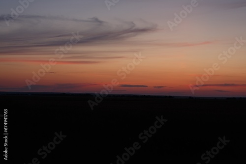 Dark blue Sky Horizon with Sunset Clouds © BillionPhotos.com